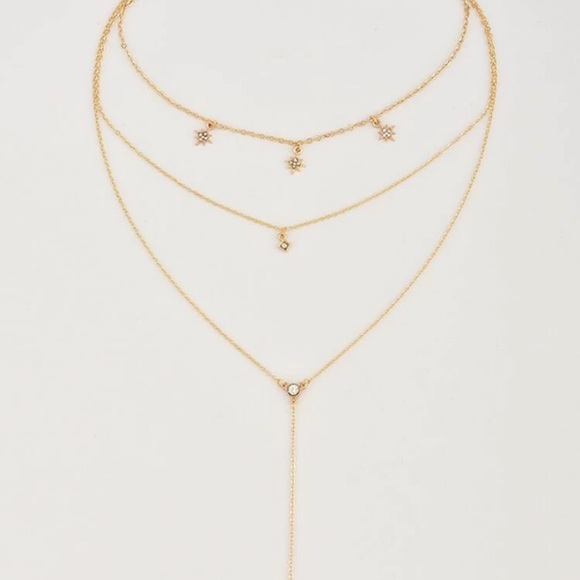 3/$30 Star layered Lariats Necklace - Picture 2 of 3